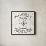 World Traveler II Diamond by Laura Marshall. Shown in a sleek black glass frame for a contemporary gallery look. Available as an archival giclee rolled canvas, fine art paper, or poster print. SKU 50554a.