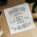 World Traveler III by Laura Marshall. Shown as a detailed flat fine art print, highlighting archival giclee quality. Available as an archival giclee rolled canvas, fine art paper, or poster print. SKU 45642a.