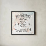 World Traveler III by Laura Marshall. Shown in a sleek black glass frame for a contemporary gallery look. Available as an archival giclee rolled canvas, fine art paper, or poster print. SKU 45642a.