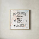 World Traveler III by Laura Marshall. Shown in a natural wood glass frame for a timeless modern aesthetic. Available as an archival giclee rolled canvas, fine art paper, or poster print. SKU 45642a.