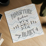 World Traveler III Chevron by Laura Marshall. Shown as a detailed flat fine art print, highlighting archival giclee quality. Available as an archival giclee rolled canvas, fine art paper, or poster print. SKU 50555a.