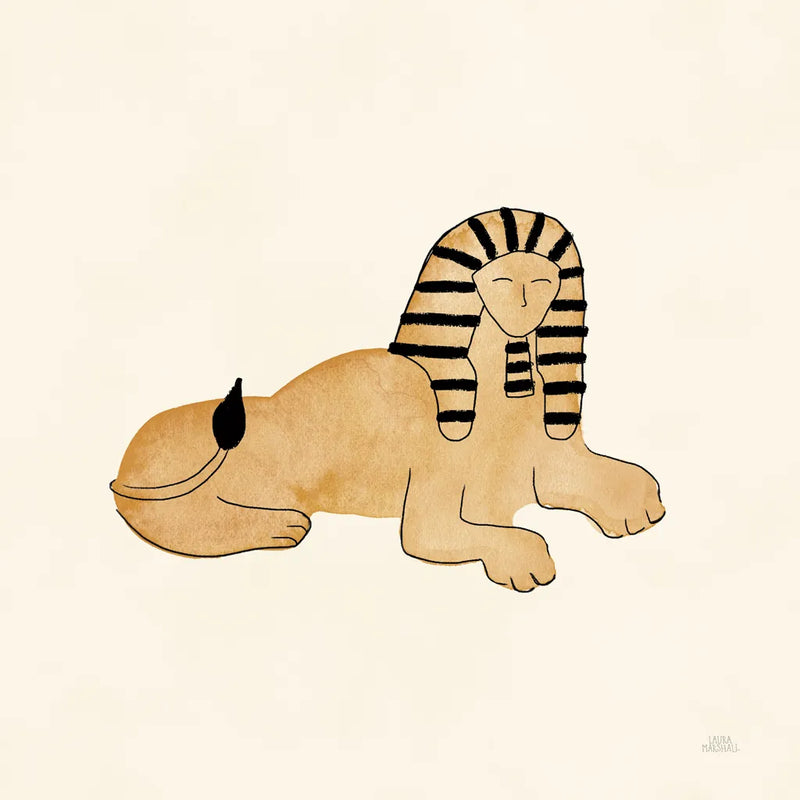 World Traveler Sphinx by Laura Marshall. SKU 65414a. Archival Giclee Fine art print for wall decor.