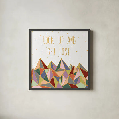 Written in the Stars II on White by Laura Marshall. Shown in a sleek black glass frame for a contemporary gallery look. Available as an archival giclee rolled canvas, fine art paper, or poster print. SKU 22861a.