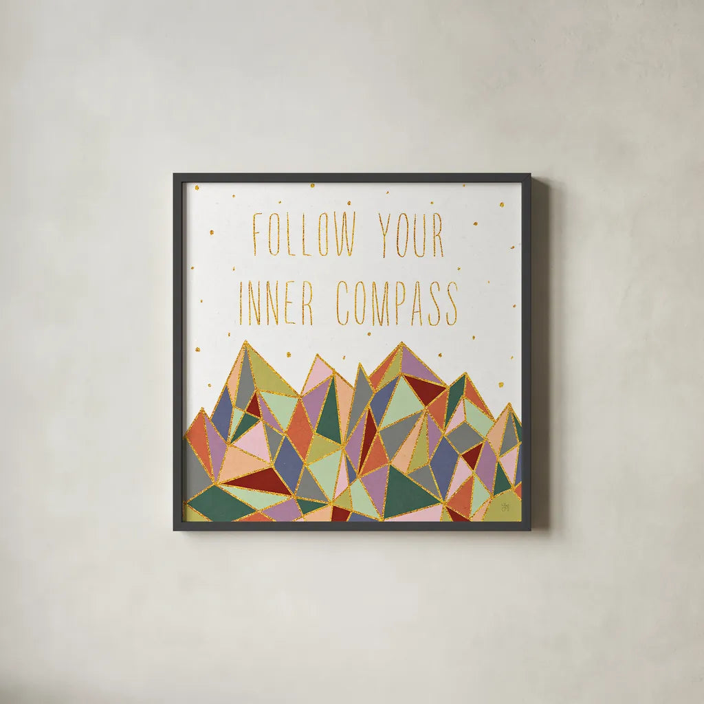 Written in the Stars III on White by Laura Marshall. Shown in a sleek black glass frame for a contemporary gallery look. Available as an archival giclee rolled canvas, fine art paper, or poster print. SKU 22862a.