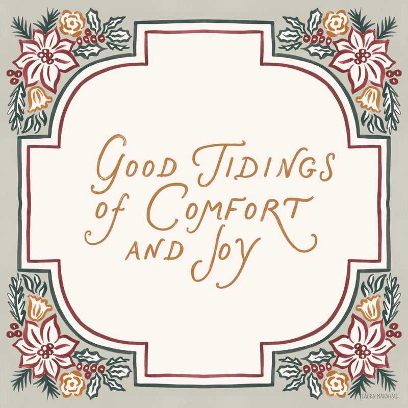Yuletide Greetings II by Laura Marshall. SKU 103430a. Archival Giclee Fine art print for wall decor.