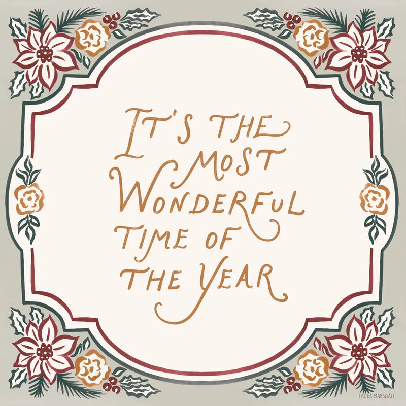 Yuletide Greetings IV by Laura Marshall. SKU 103432a. Archival Giclee Fine art print for wall decor.