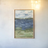 Across the Cape by Leslie Trimbach. shown as a paper print in a natural frame. Available as a archival giclee rolled canvas, fine art paper, or poster print. SKU 86623h.