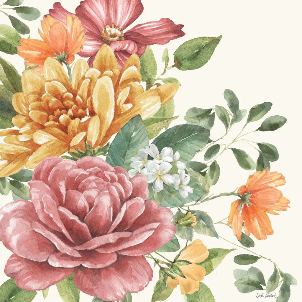 Amber Blossoms I by Leslie Trimbach. SKU 99300a. Archival Giclee Fine art print for wall decor.