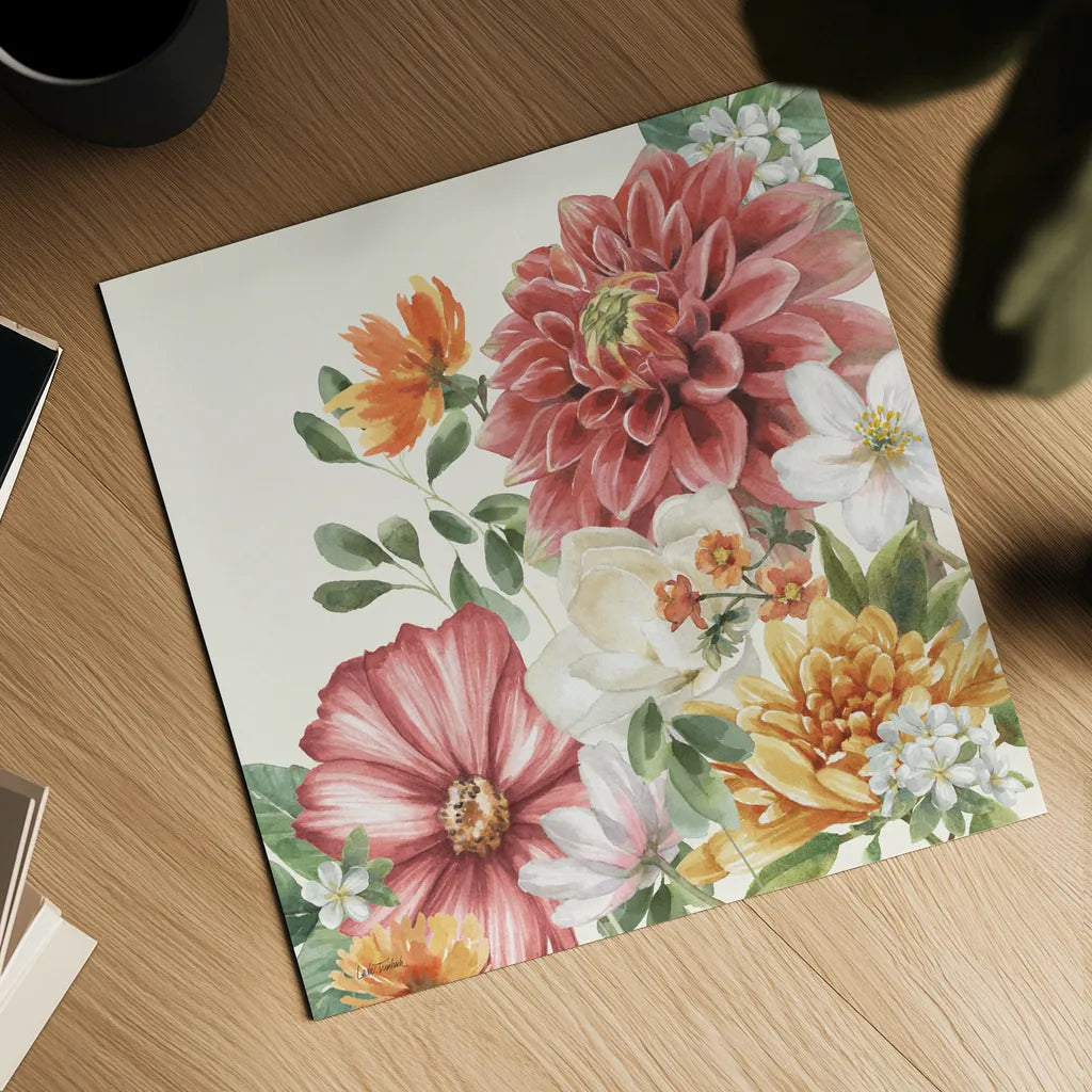 Amber Blossoms IV by Leslie Trimbach. Shown as a detailed flat fine art print, highlighting archival giclee quality. Available as an archival giclee rolled canvas, fine art paper, or poster print. SKU 99303a.