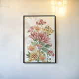 Amber Blossoms V by Leslie Trimbach. shown as a paper print in a black flame. Available as a archival giclee rolled canvas, fine art paper, or poster print. SKU 99304h.