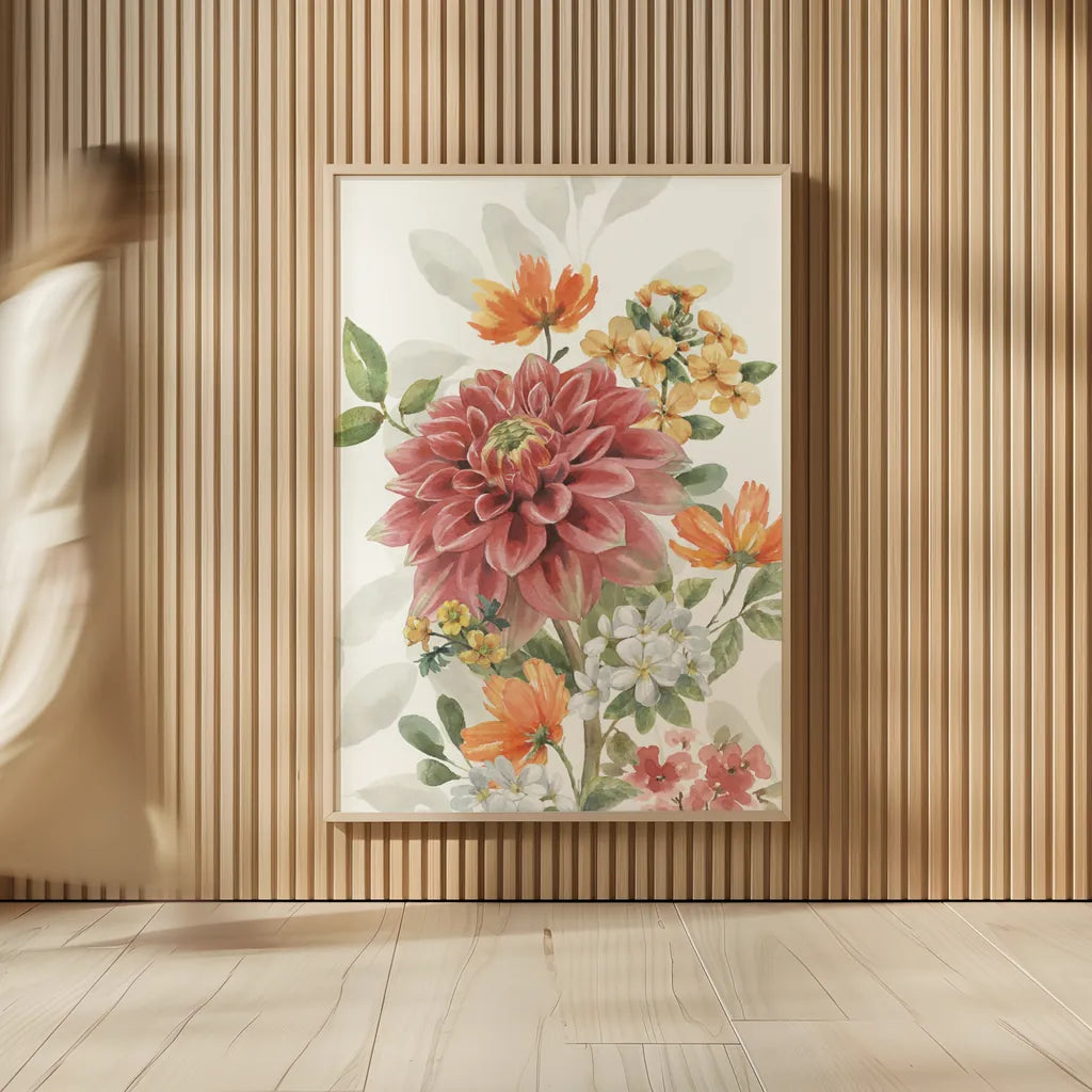 Amber Blossoms VI by Leslie Trimbach. shown as over sized large wall art. Available as an archival giclee rolled canvas, fine art paper, or poster print. SKU 99305h.