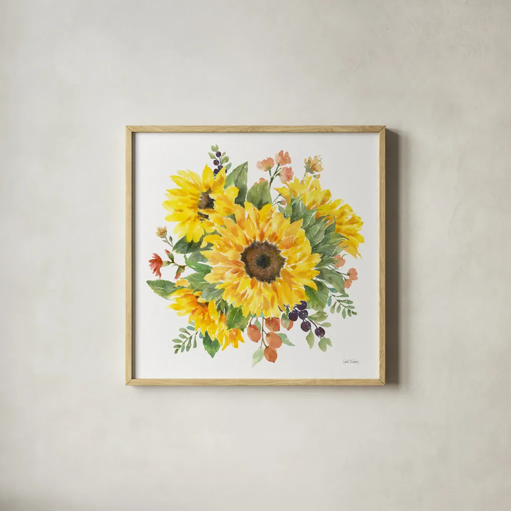 Autumn Breeze VI by Leslie Trimbach. Shown in a natural wood glass frame for a timeless modern aesthetic. Available as an archival giclee rolled canvas, fine art paper, or poster print. SKU 84504a.