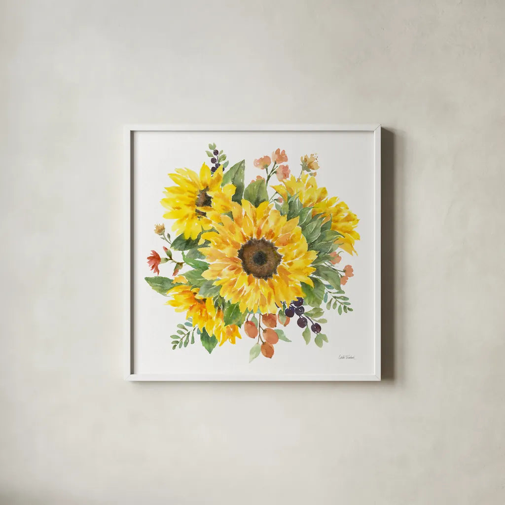 Autumn Breeze VI by Leslie Trimbach. Shown in a crisp white glass frame for a clean and minimalist style. Available as an archival giclee rolled canvas, fine art paper, or poster print. SKU 84504a.