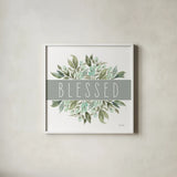 Blessed by Leslie Trimbach. Shown in a crisp white glass frame for a clean and minimalist style. Available as an archival giclee rolled canvas, fine art paper, or poster print. SKU 89225a.