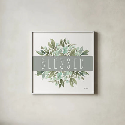 Blessed by Leslie Trimbach. Shown in a crisp white glass frame for a clean and minimalist style. Available as an archival giclee rolled canvas, fine art paper, or poster print. SKU 89225a.