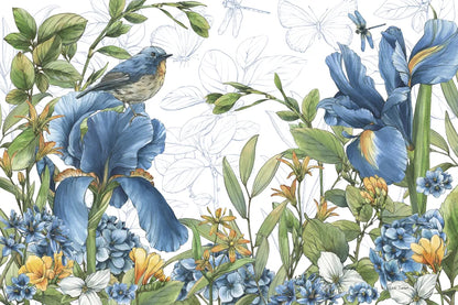 Blue Botanica I by Leslie Trimbach. SKU 100414i. Archival Giclee Fine art print for wall decor.