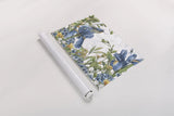 Blue Botanica I by Leslie Trimbach. shown as a rolled paper print. Available as archival giclee rolled canvas, fine art paper, or poster print. SKU 100414i.