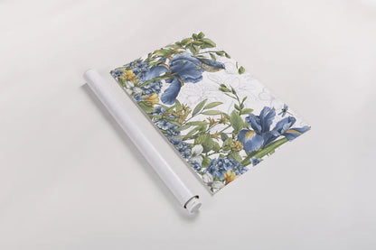 Blue Botanica I by Leslie Trimbach. shown as a rolled paper print. Available as archival giclee rolled canvas, fine art paper, or poster print. SKU 100414i.