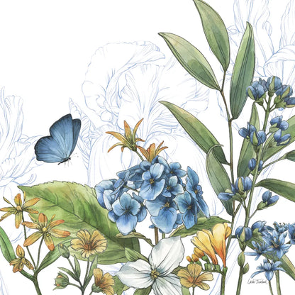 Blue Botanica III by Leslie Trimbach. SKU 100416a. Archival Giclee Fine art print for wall decor.