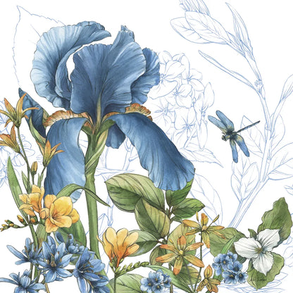 Blue Botanica IV by Leslie Trimbach. SKU 100417a. Archival Giclee Fine art print for wall decor.