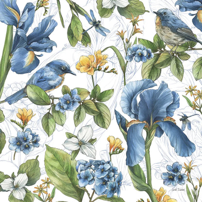 Blue Botanica VI by Leslie Trimbach. SKU 100419a. Archival Giclee Fine art print for wall decor.