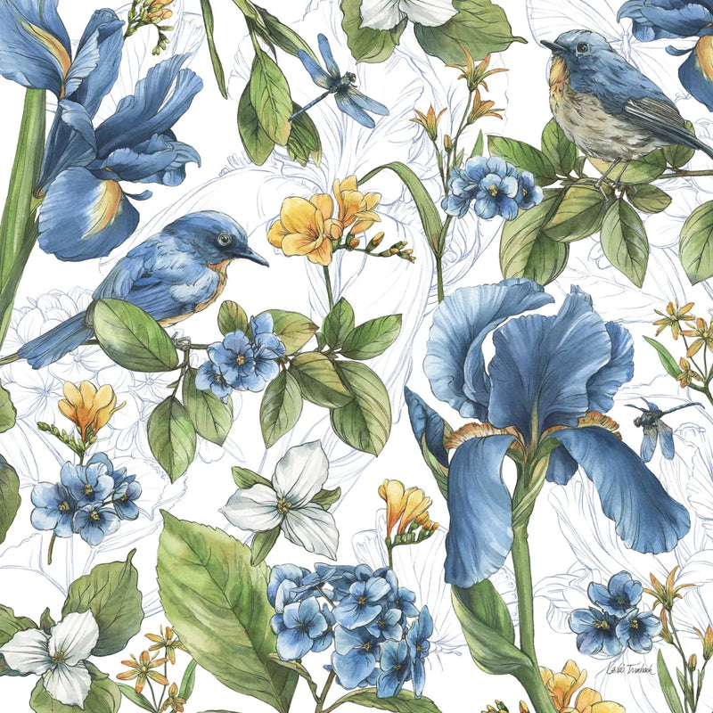 Blue Botanica VI by Leslie Trimbach. SKU 100419a. Archival Giclee Fine art print for wall decor.