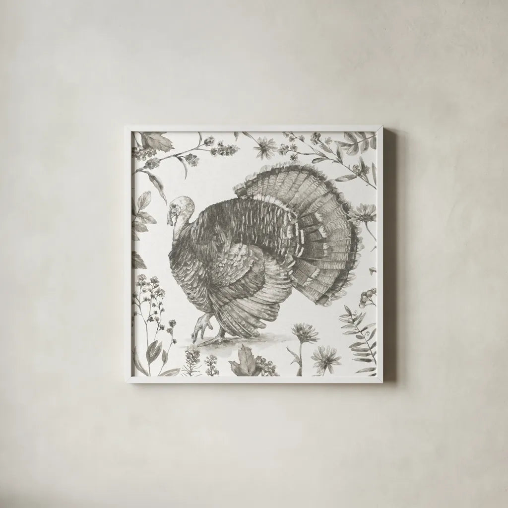 Bountiful Harvest I Sketch by Leslie Trimbach. Shown in a crisp white glass frame for a clean and minimalist style. Available as an archival giclee rolled canvas, fine art paper, or poster print. SKU 91341a.