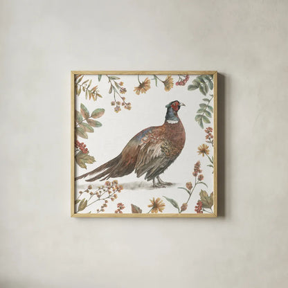 Bountiful Harvest II by Leslie Trimbach. Shown in a natural wood glass frame for a timeless modern aesthetic. Available as an archival giclee rolled canvas, fine art paper, or poster print. SKU 91337a.