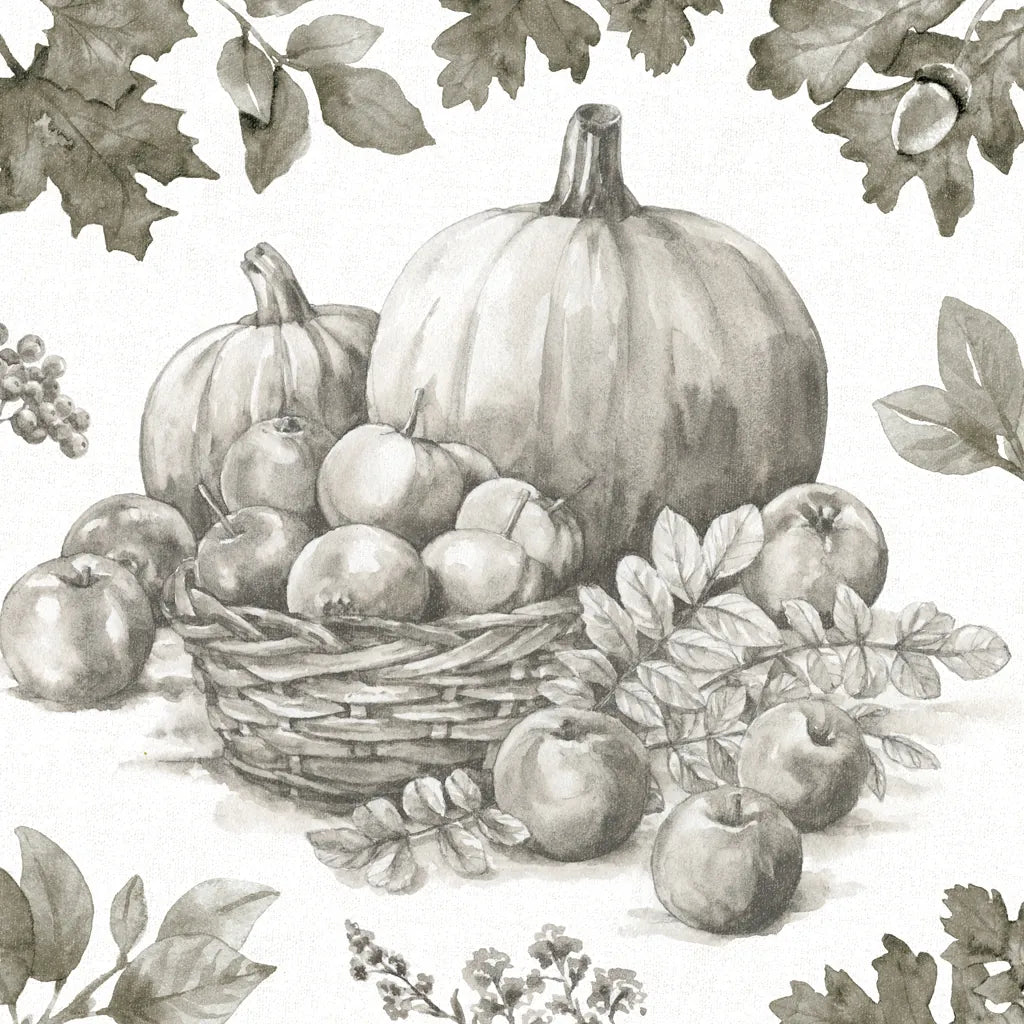 Bountiful Harvest IV Sketch by Leslie Trimbach. SKU 91344a. Archival Giclee Fine art print for wall decor.