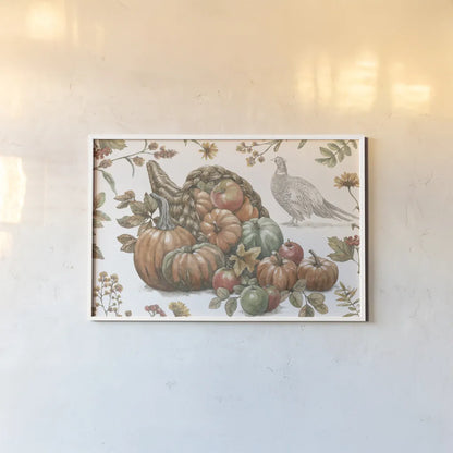 Bountiful Harvest V by Leslie Trimbach. shown as a paper print in a white frame. Available as a archival giclee rolled canvas, fine art paper, or poster print. SKU 91340i.