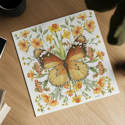 Butterfly Art II by Leslie Trimbach. Shown as a detailed flat fine art print, highlighting archival giclee quality. Available as an archival giclee rolled canvas, fine art paper, or poster print. SKU 101192a.