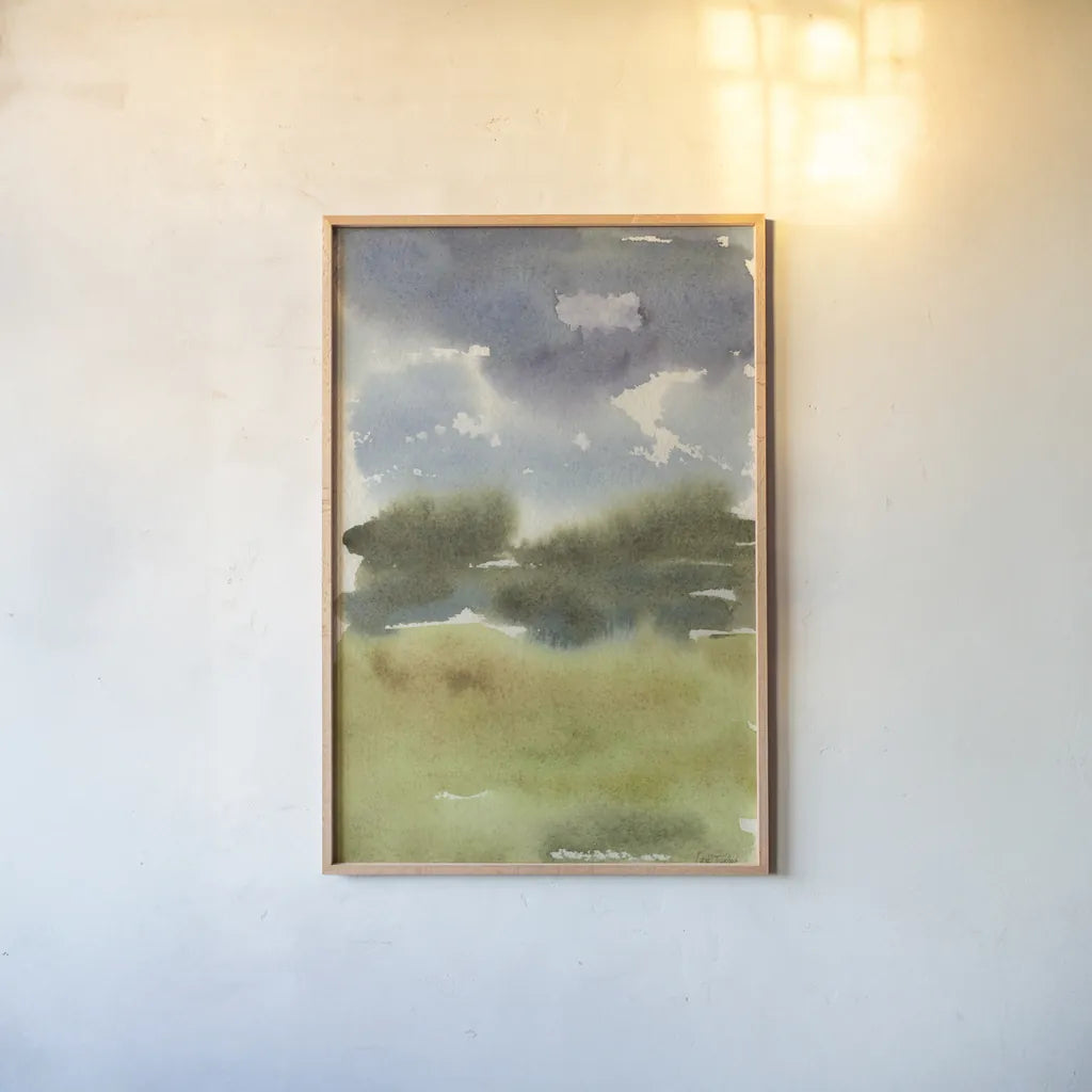 Cape Cod Abstract Honeybloom by Leslie Trimbach. shown as a paper print in a natural frame. Available as a archival giclee rolled canvas, fine art paper, or poster print. SKU 90646h.