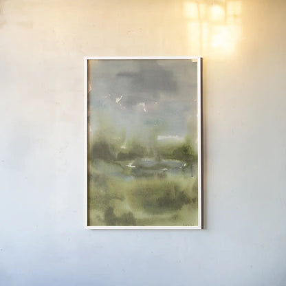 Cape Cod Abstract Honeybloom III by Leslie Trimbach. shown as a paper print in a white frame. Available as a archival giclee rolled canvas, fine art paper, or poster print. SKU 92698h.