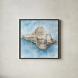 Coastal Calm I by Leslie Trimbach. Shown in a sleek black glass frame for a contemporary gallery look. Available as an archival giclee rolled canvas, fine art paper, or poster print. SKU 102012a.