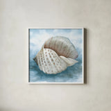 Coastal Calm III by Leslie Trimbach. Shown in a crisp white glass frame for a clean and minimalist style. Available as an archival giclee rolled canvas, fine art paper, or poster print. SKU 102014a.