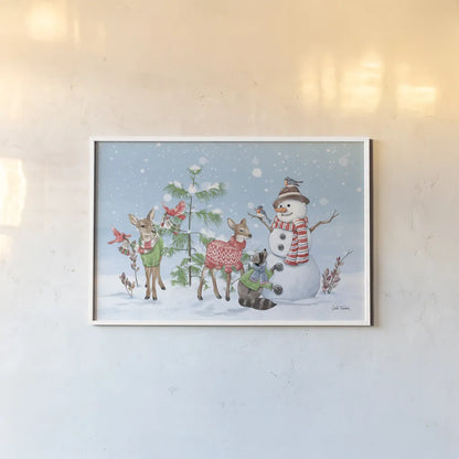 Festive Friends I by Leslie Trimbach. shown as a paper print in a white frame. Available as a archival giclee rolled canvas, fine art paper, or poster print. SKU 86979i.
