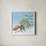 Festive Friends III by Leslie Trimbach. Shown in a crisp white glass frame for a clean and minimalist style. Available as an archival giclee rolled canvas, fine art paper, or poster print. SKU 86981a.