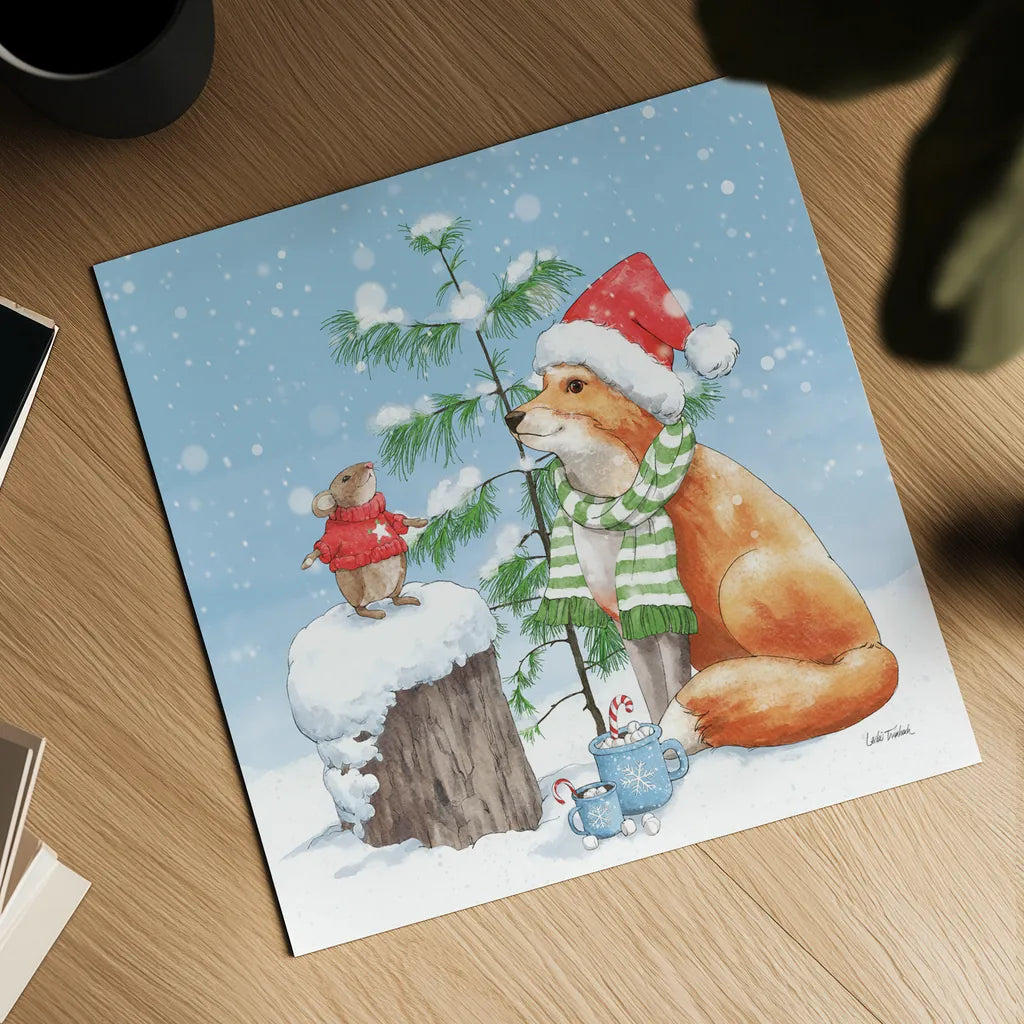 Festive Friends IV by Leslie Trimbach. Shown as a detailed flat fine art print, highlighting archival giclee quality. Available as an archival giclee rolled canvas, fine art paper, or poster print. SKU 86982a.