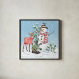 Festive Friends V by Leslie Trimbach. Shown in a sleek black glass frame for a contemporary gallery look. Available as an archival giclee rolled canvas, fine art paper, or poster print. SKU 86983a.