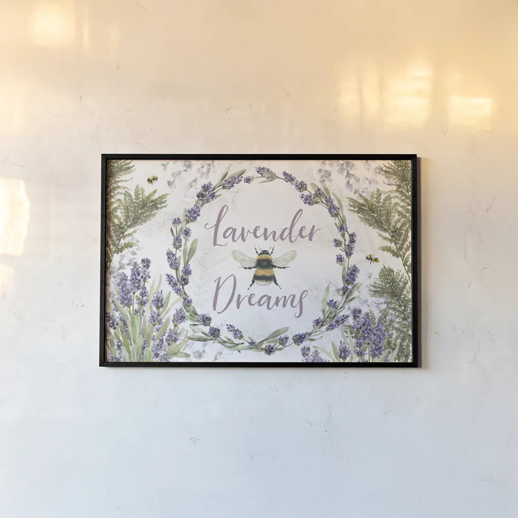 Fresh Lavender I by Leslie Trimbach. shown as a paper print in a black flame. Available as a archival giclee rolled canvas, fine art paper, or poster print. SKU 94987i.