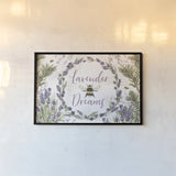 Fresh Lavender I by Leslie Trimbach. shown as a paper print in a black flame. Available as a archival giclee rolled canvas, fine art paper, or poster print. SKU 94987i.