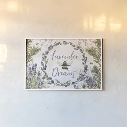 Fresh Lavender I by Leslie Trimbach. shown as a paper print in a white frame. Available as a archival giclee rolled canvas, fine art paper, or poster print. SKU 94987i.