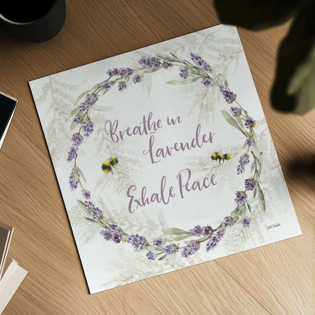 Fresh Lavender VI by Leslie Trimbach. Shown as a detailed flat fine art print, highlighting archival giclee quality. Available as an archival giclee rolled canvas, fine art paper, or poster print. SKU 94992a.