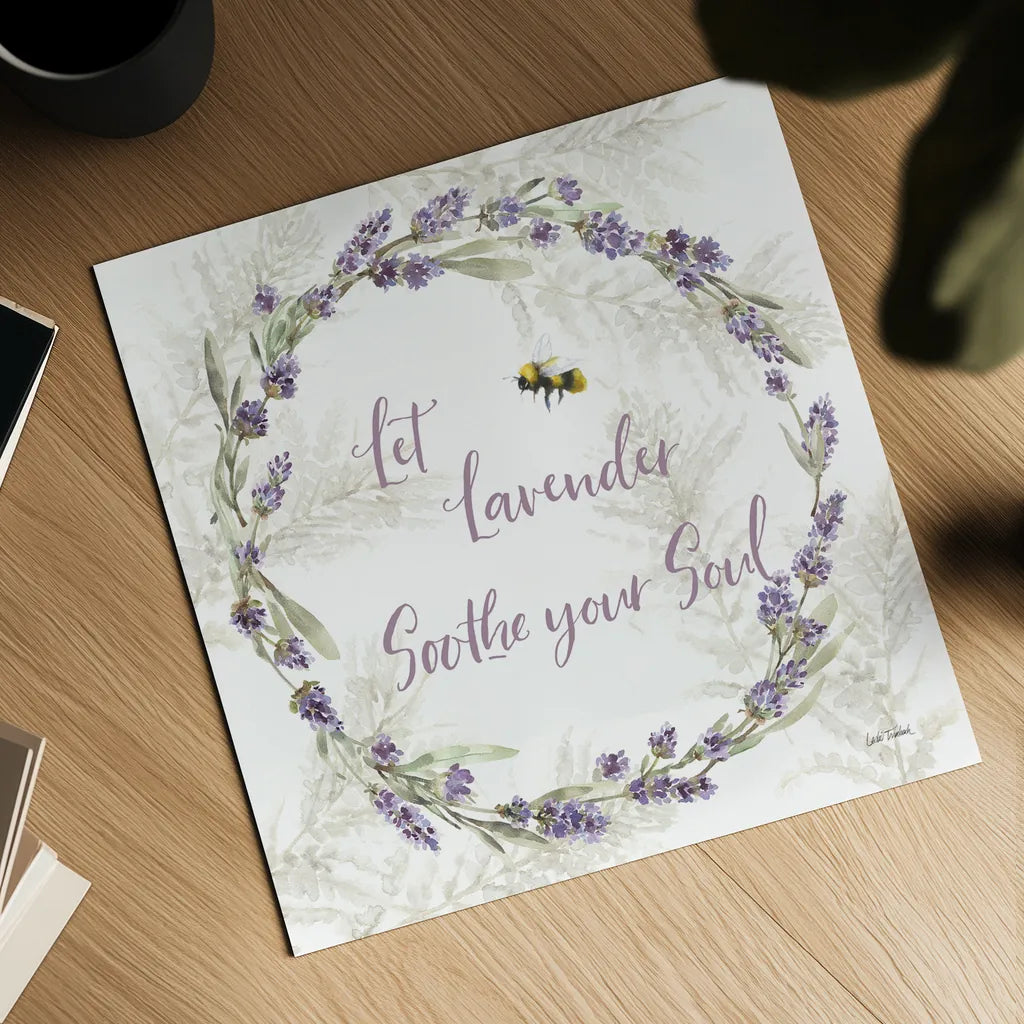 Fresh Lavender VII by Leslie Trimbach. Shown as a detailed flat fine art print, highlighting archival giclee quality. Available as an archival giclee rolled canvas, fine art paper, or poster print. SKU 94993a.