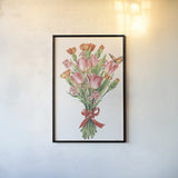 Fresh Petals I by Leslie Trimbach. shown as a paper print in a black flame. Available as a archival giclee rolled canvas, fine art paper, or poster print. SKU 102803h.