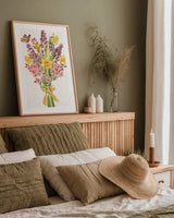 Fresh Petals II by Leslie Trimbach. shown as a paper print in a natural frame. Available as a archival giclee rolled canvas, fine art paper, or poster print. SKU 102804h.