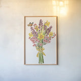 Fresh Petals II by Leslie Trimbach. shown as a paper print in a natural frame. Available as a archival giclee rolled canvas, fine art paper, or poster print. SKU 102804h.