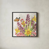 Fresh Petals VI by Leslie Trimbach. Shown in a sleek black glass frame for a contemporary gallery look. Available as an archival giclee rolled canvas, fine art paper, or poster print. SKU 102808a.