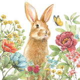 Garden Bunnies IV by Leslie Trimbach. SKU 83604a. Archival Giclee Fine art print for wall decor.