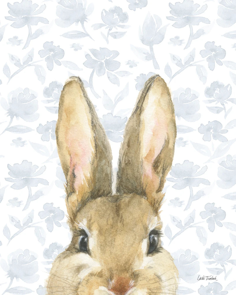 Garden Bunnies VI Blue by Leslie Trimbach